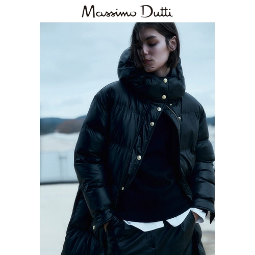 Massimo Dutti, летний весенний длинный пуховик с капюшоном, куртка, средней длины