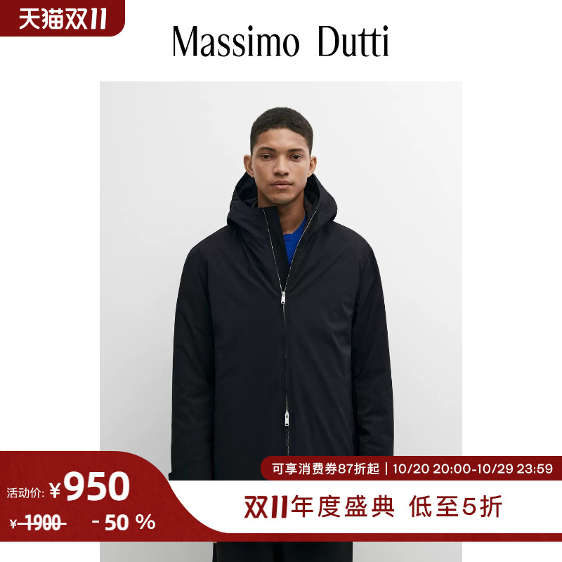 Double 11 Special Offer Massimo Dutti Men's Clothing 2026 Autumn and Winter New Quilted Hooded Parka Jacket Windbreaker 03143407401