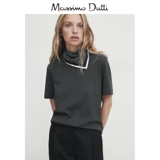 Massimo Dutti, демисезонные черные комфортные хлопковые штаны, 2023, свободный прямой крой
