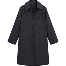 Spring and summer new product MassimoDutti2024 womens old money style casual British commuter style navy blue mid-length lapel windbreaker 06754814401