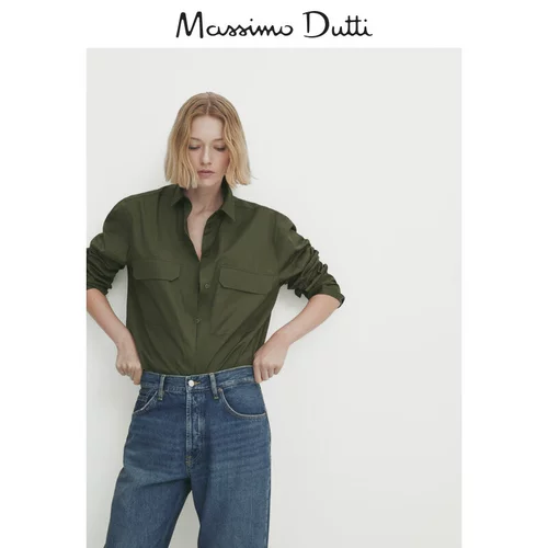 Massimo Dutti, демисезонный хлопковый лонгслив для отдыха, рубашка, французский стиль
