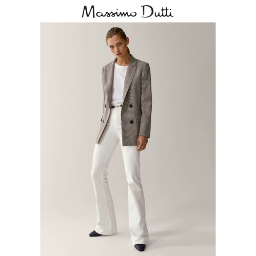 В конце сезона скидка скидки Massimo Dutti Женский двойной эффект, куртка из тысячи птичьих клетчатого костюма 06037537712