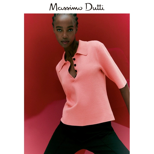 Весна и летняя скидка Massimodutti Женская одежда 2023 Новая дофаминовая кнопка с коротки