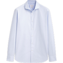 Autumn new Massimo Dutti mens 2024 new business commuting style slim inner blue cotton long-sleeved shirt 00140171390
