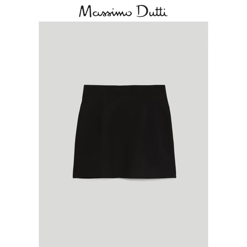 Massimo Dutti, летняя черная маленькая модная юбка