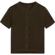 Autumn and winter new Massimo Dutti 2024 womens clothing minimalist temperament smart commuting style short version round neck short-sleeved cardigan 05760585500