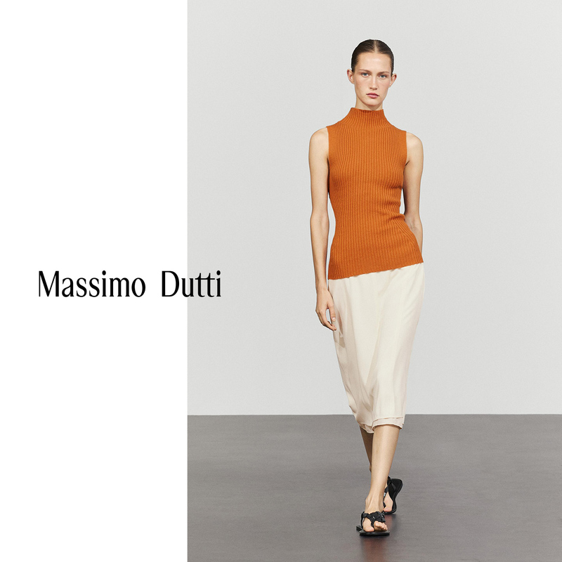 Early Autumn New Style Massimo Dutti 2026 Women's Clothing French Simple Versatile High-Neck Ribbed Sleeveless Sweater Knit Top 05733586614 Early Autumn New Style Massimo Dutti 2026 Women's Clothing French Simple Versatile High-Neck Ribbed Sleeveless Sweater Knit Top 05733586614