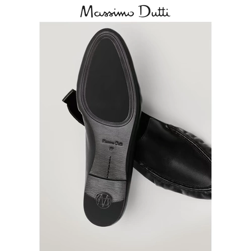 Massimo Dutti, лоферы для черной кожи для отдыха