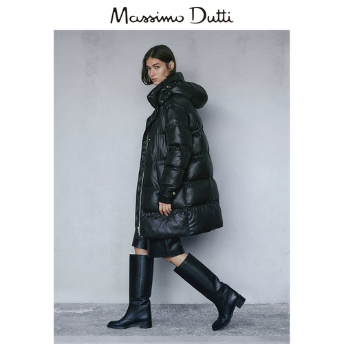 Massimo Dutti, летний весенний длинный пуховик с капюшоном, куртка, средней длины
