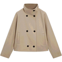 Spring and summer new products MassimoDutti2024 womens clothing Inlan wind minimalist commuter wind short version standout collar double-row buttondown fur coat 06402702318