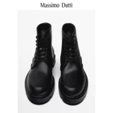 Massimo Dutti, Martens, обувь, зимний черный ремень в английском стиле, короткие сапоги, в британском стиле