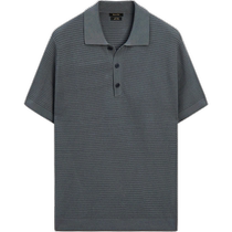 New Season Special MassimoDutti Mens Clothing 2024 Summer New Style Simple Skin-Friendly Cotton Knitted Short-Sleeved Polo Shirt 00909350039