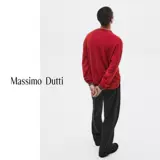 [Ограниченная серия] Новая осенне-зимняя мужская одежда MassimoDutti 2025, новый повседневный свитер из мягкой восковой шерсти с круглым вырезом 00951880601