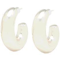 Summer new Massimo Dutti 2024 womens accessories minimalist fashion versatile silver curved hoop earrings 04605811808