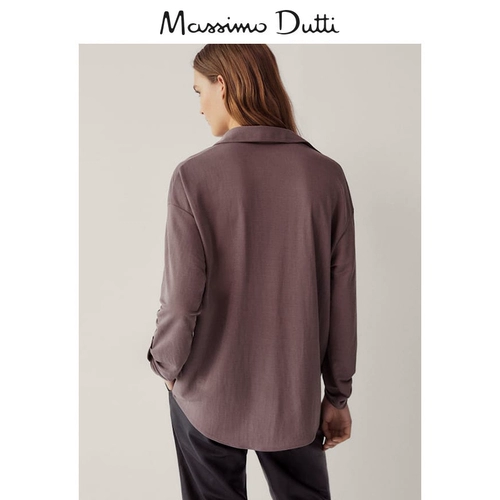 Massimo Dutti, летняя дизайнерская рубашка для отдыха, свободный крой