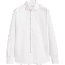 Summer new Massimo Dutti mens clothing 2024 new business formal wear versatile white comfortable cotton slim shirt 00140171250