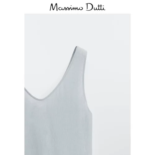 Massimo Dutti, летняя футболка без рукавов, цветная майка, V-образный вырез