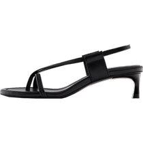Massimo Dutti womens shoes 2024 summer new style black topstitch high-heeled sandals 11622450800