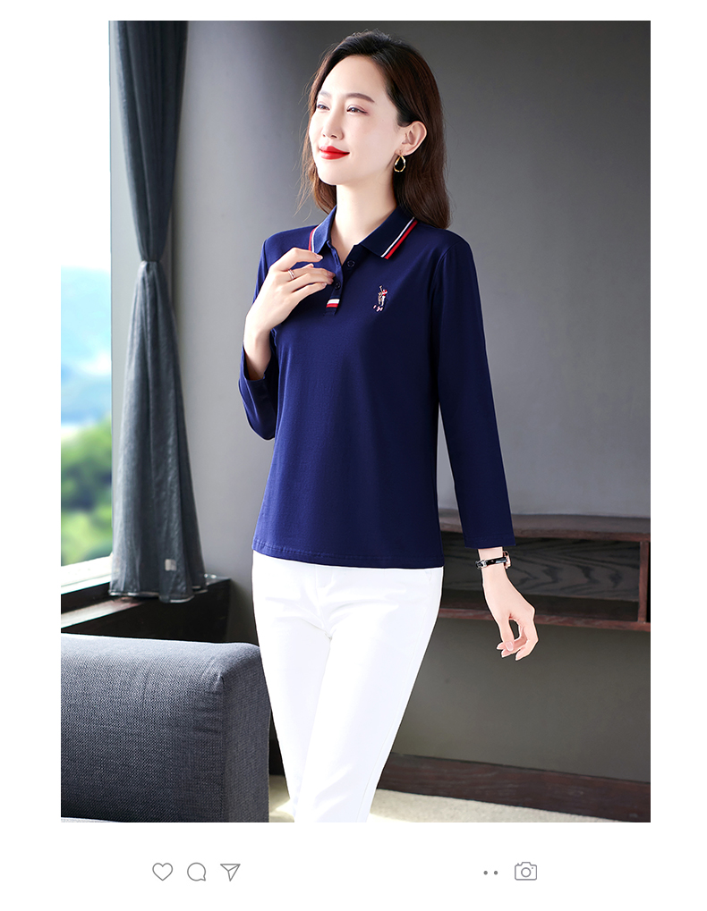 F1183 670K ÁO THUN NỮ WUHTDNG DÀI TAY MÙA XUÂN THU ĐÔNG TRUNG NIÊN KÍN CỔ THỜI TRANG NỮ VẢI BÔNG G02 SẢN PHẨM MỚI
