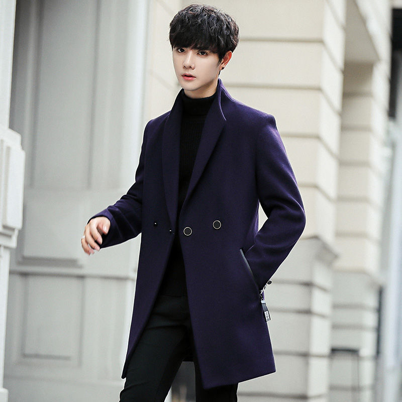 Có gì những người đàn ông áo con trai của dài mùa thu và mùa đông gió mùa áo khoác Hàn Quốc phiên bản của chiếc áo khoác lông xu hướng đẹp trai cơ thể đơn giản của nam giới.