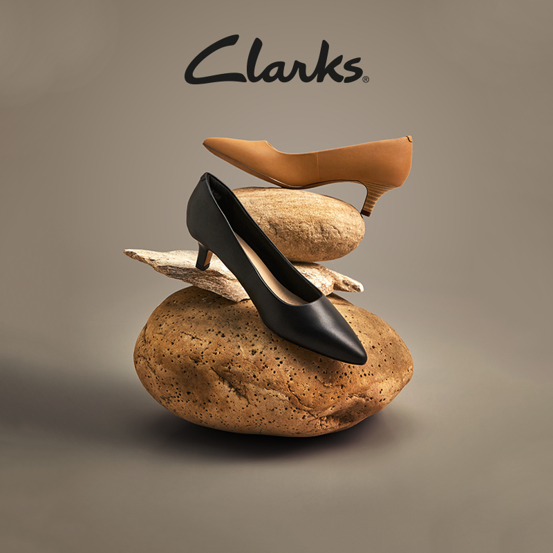 Clarks Its Lego Shoes 2022 Summer New Style Elegant Pointed Light Mouth Kitten Heels High Heel Shoe Woman