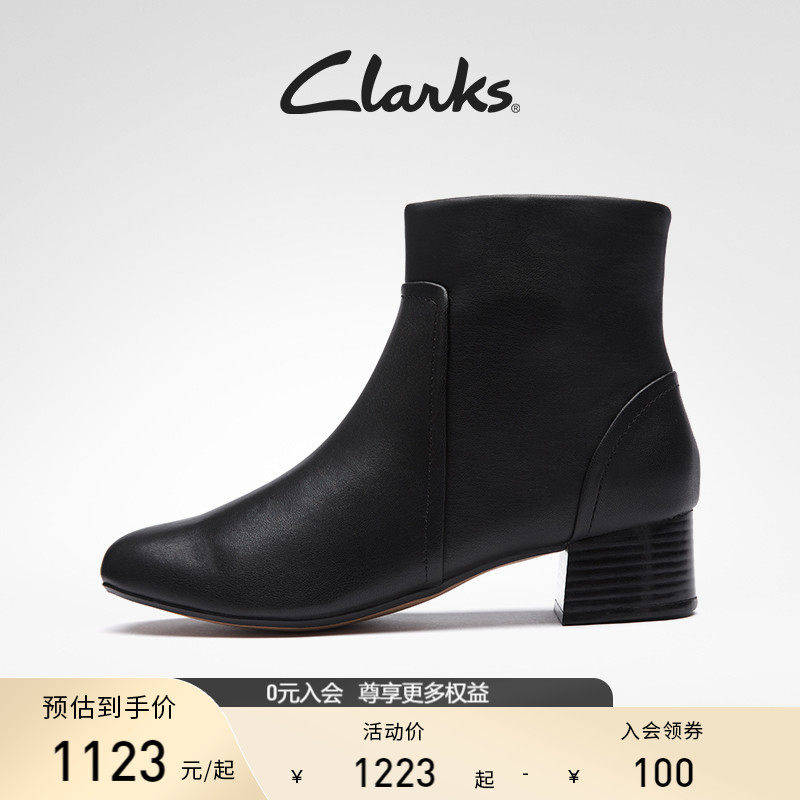 Clarks its Lewomen's shoes 2021 Winter new Chelsea boot heel Splicing Lace Fashion Short Boots Woman