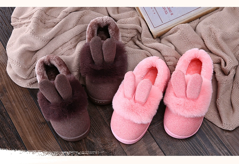 Dép cotton mùa đông size cho trẻ em trong nhà chống trượt nhà dày đáy phim hoạt hình dễ thương ấm đôi dép len mềm mại mùa đông