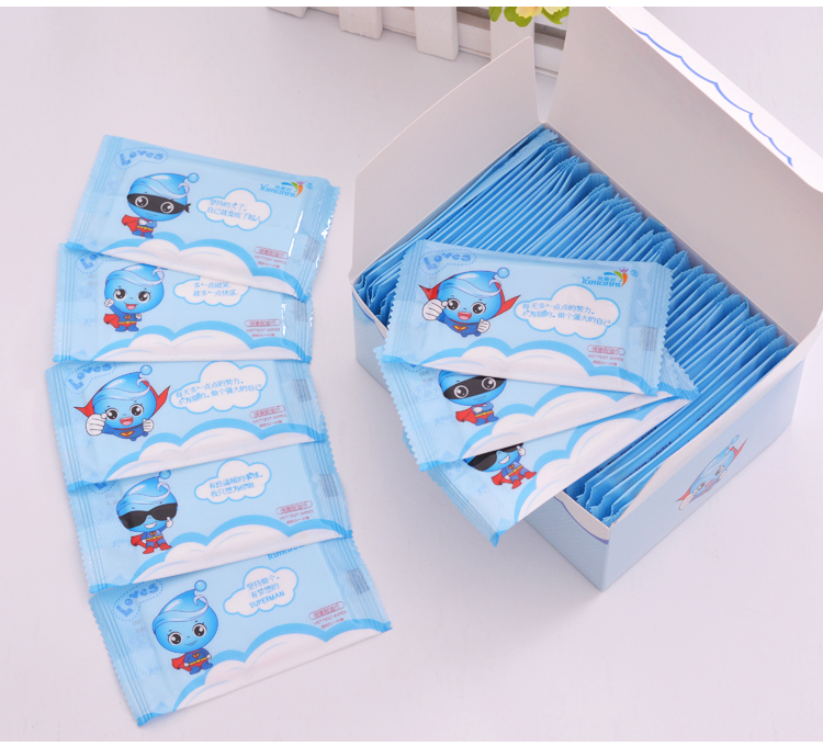 Yamani 50 miếng bọc riêng lẻ khăn lau trẻ em dùng một lần dành cho người lớn túi nhỏ cầm tay nhỏ lau ướt khăn ướt agi cho bé