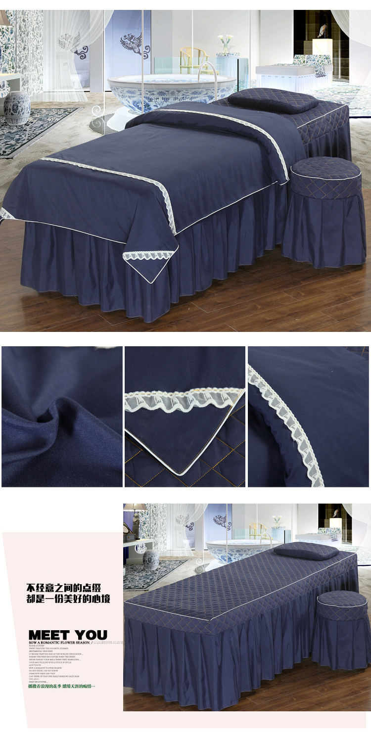 chăm sóc sắc đẹp vẻ đẹp bedspread denim bedspread da thân thiện với Hàn Quốc, bộ bàn ghế massage có thể được tùy chỉnh vận chuyển châu Âu đơn giản - Trang bị tấm khăn trải giường spa giá rẻ