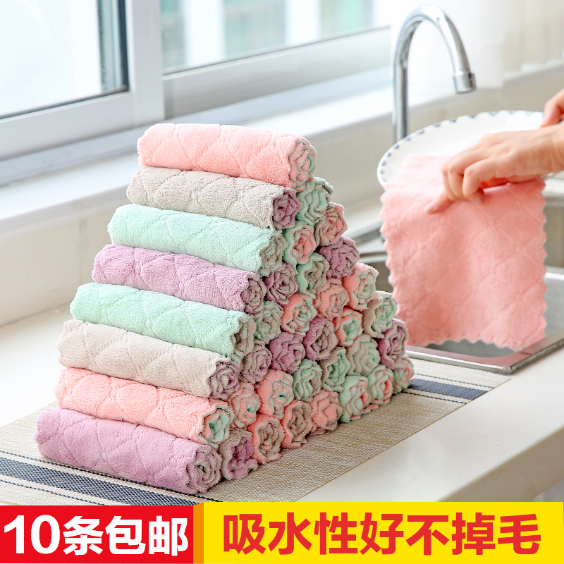 Kitchen degreaser not stained with oil towel rag water absorption without dropping off hair wipe hand towels dishcloth Diviner wipe table cleaning towels