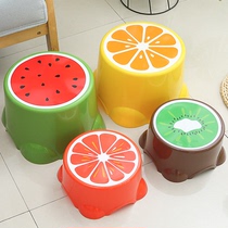  Fruit small stool Childrens stool Cute plastic stool round stool Baby cartoon footstool low stool thickened bench