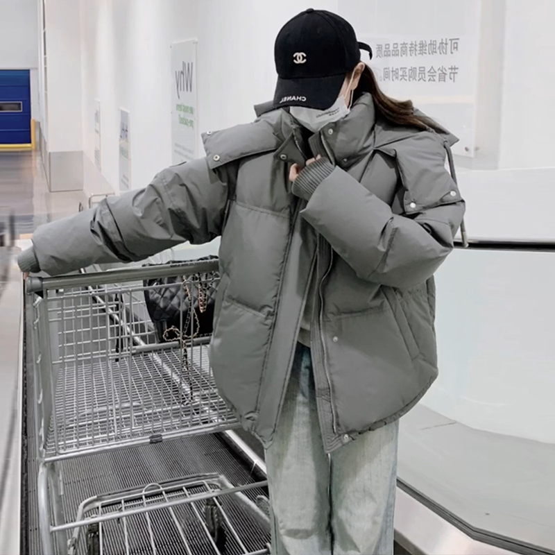 Gray Short down Jacket for Women, 2025 Winter New Style, Petite Size, White Duck Down, Thick Hooded Coat for Women Gray Short down Jacket for Women, 2025 Winter New Style, Petite Size, White Duck Down, Thick Hooded Coat for Women