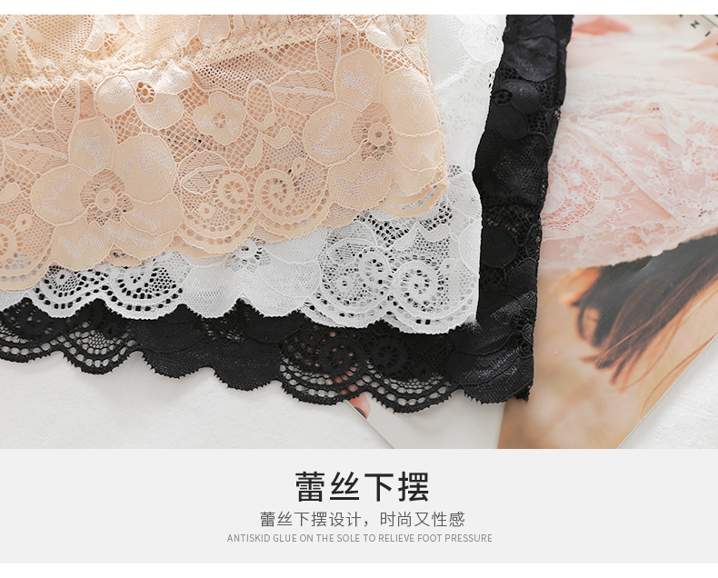 Mùa hè ống hàng đầu đồ lót chống ánh sáng tụ tập tụ tập ngực kiểu ren chạm đáy làm đẹp trở lại vest nữ sinh trung học nội y quyến rũ