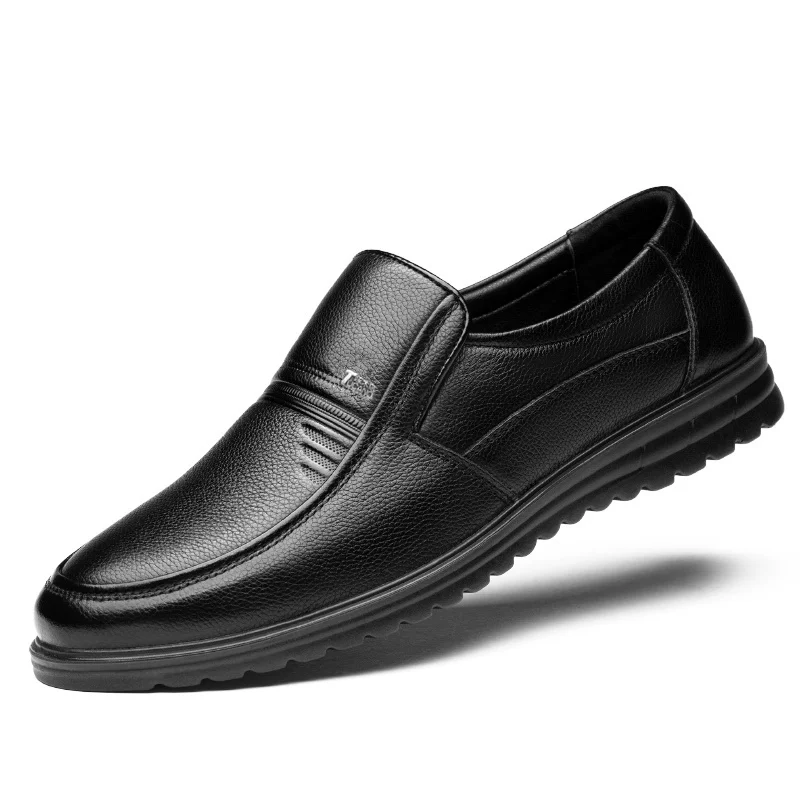 啄木鸟 Leather shoes, men's shoes, new leather breathable business casual shoes, men's lightweight non-slip shoes for middle-aged and elderly dads
