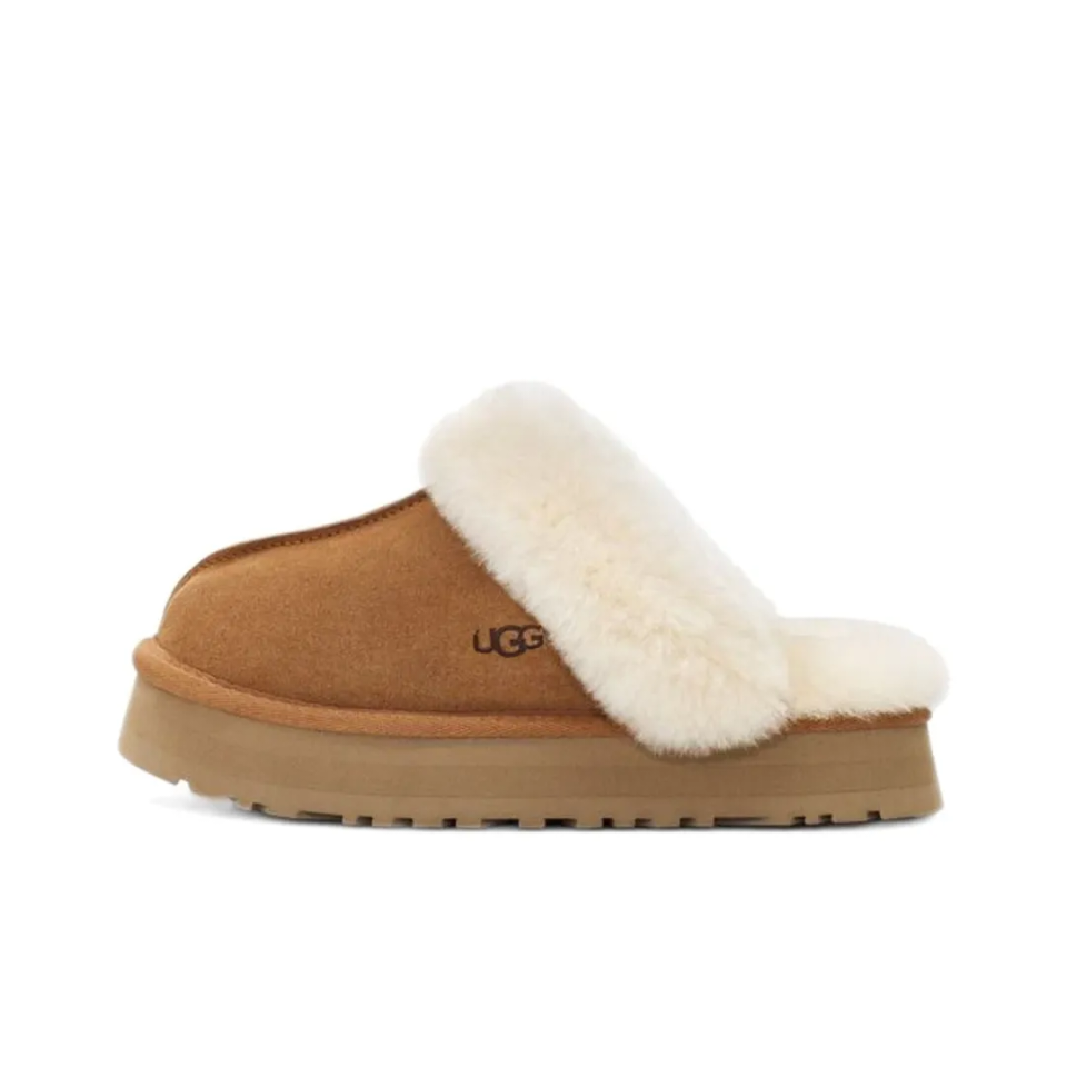 UGG gross wool drag winter ladies' home thick base Baotou slippers warm and lazy people one foot pedal wool drag 1122550-Taobao