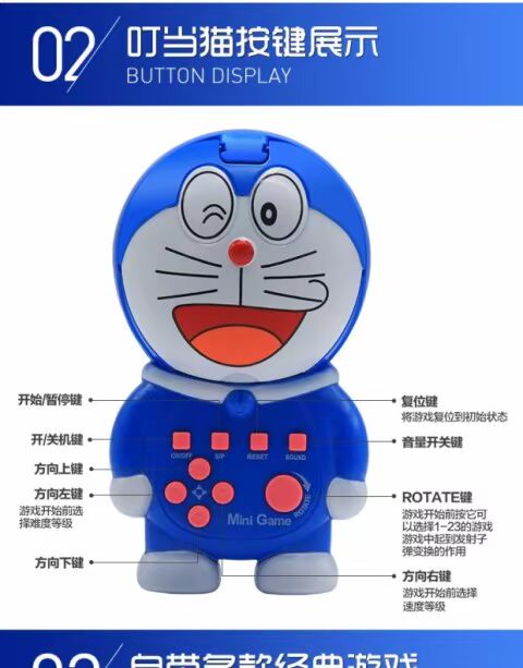 Phim hoạt hình Tetris Máy chơi game bỏ túi Máy chơi game nhỏ Mặt dây hoài cổ Đồ chơi giáo dục cho trẻ em máy chơi game cầm tay psp
