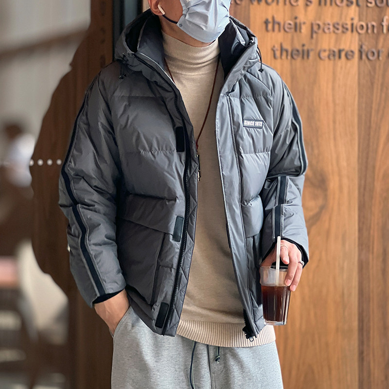 2022 winter new high street warm bread clothing boys trendy brand American casual high-level hooded down jacket