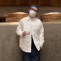 Japanese light and familiar style simple solid color shirt thin cotton jacket mens trendy brand high-end autumn retro high street silhouette coat