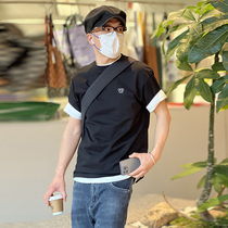 American embroidery pure cotton short-sleeved T-shirt mens ins popular all-match bottoming shirt spring new trendy brand loose T-shirt