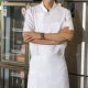 Белый фартук, короткий рукав