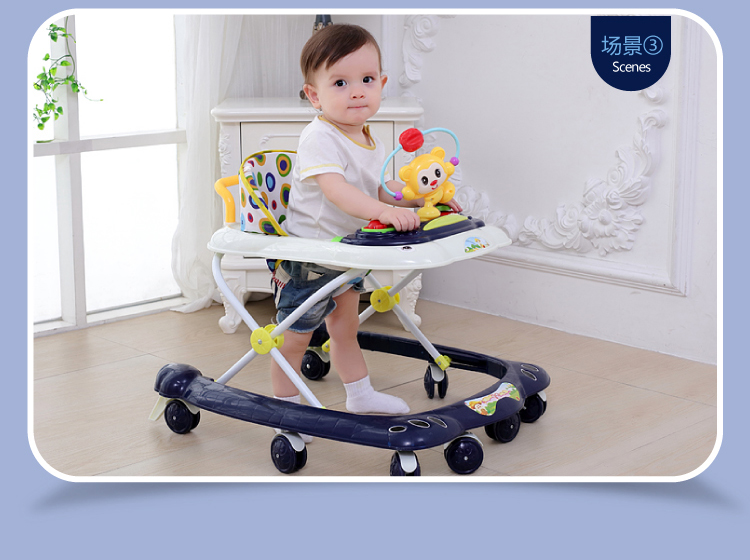 Trẻ sơ sinh và trẻ em walker 6 7-18 tháng bé chống rollover đa chức năng tay đẩy có thể ngồi trẻ sơ sinh bước chân