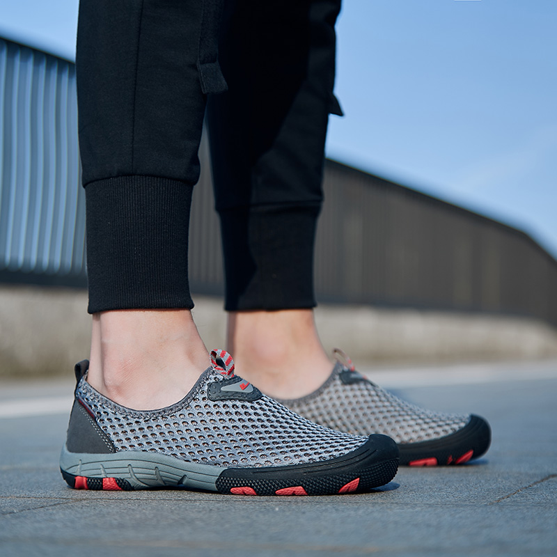 Warrior Pull Back Running Shoes Men's Shoes Lightweight Breathable Mesh Shoe One-Push Pull Back Sneakers WL-3303