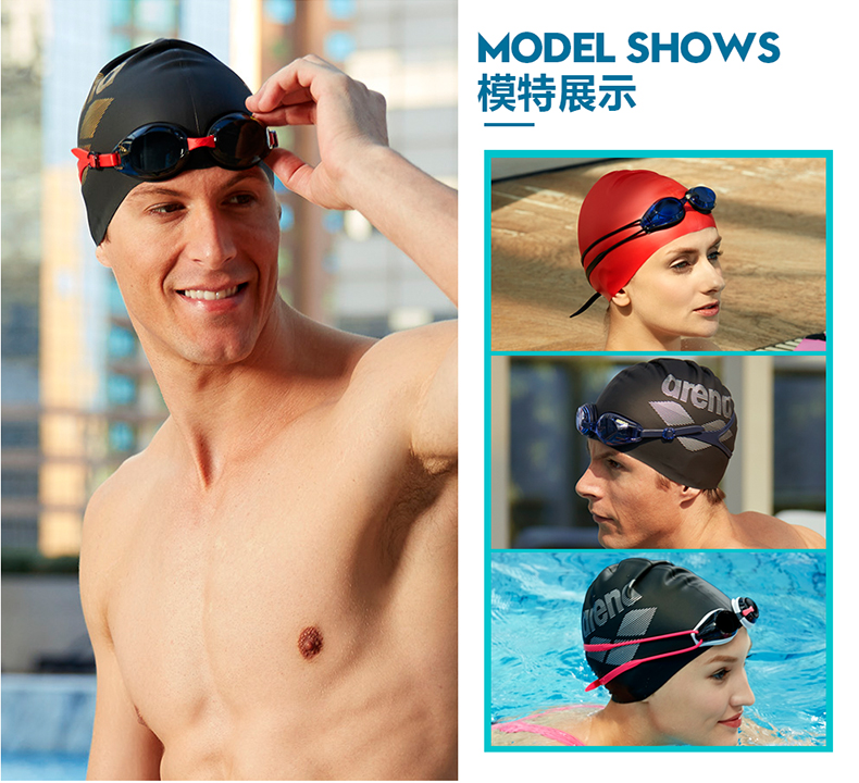 Arena mũ bơi nữ không thấm nước tóc dài kích thước lớn silicone bơi mũ nam tính cách thời trang dành cho người lớn lớn bịt tai bơi mũ mũ bơi cho người tóc dài
