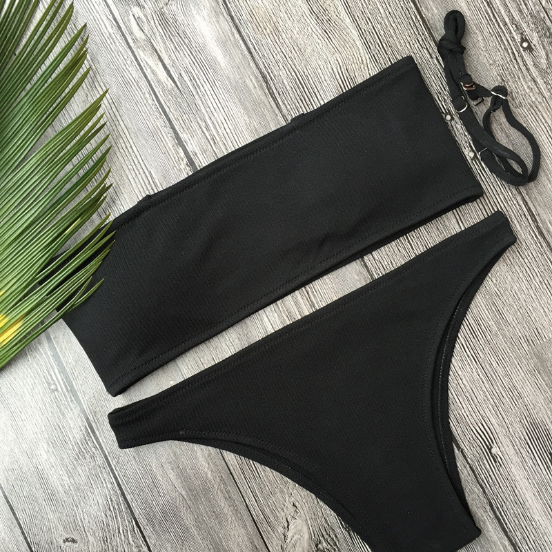 Châu Âu và Hoa Kỳ kỳ nghỉ đồ bơi bikini mới quấn ngực phụ nữ chia áo tắm pit sọc bikini @ khách hàng Đài Loan áo tắm kín đáo