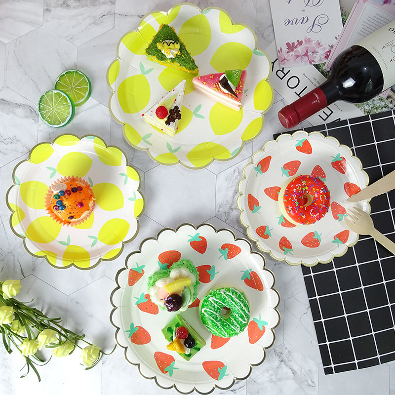 Picnic Tray Disposable Dinner Plate Children Birthday Party Sauces Cake Pan Kindergarten Picnic Cutlery Tray Paper Tray