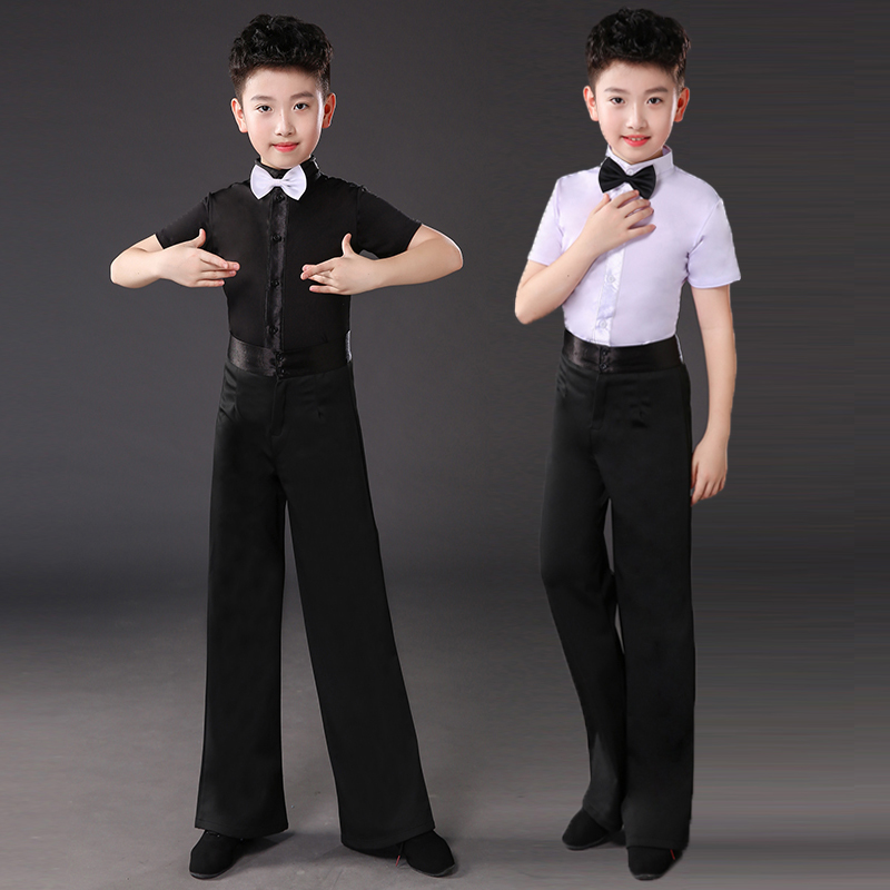 ML boys' Latin dance competition clothing autumn children's long and short-sleeved training clothing children's professional regulation clothing practice clothing boys