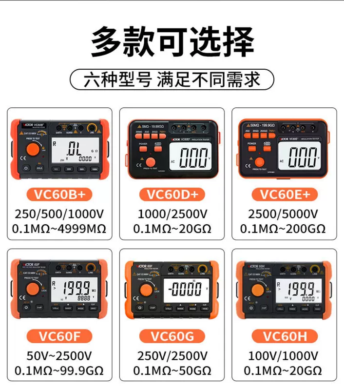 Chiến Thắng Điện Trở Cách Điện Máy Kỹ Thuật Số Megohmmeter VC60B + Điện Tử Điện Cao Cấp 500V Máy Lắc 1000V