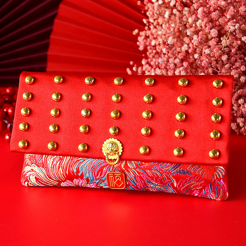 Dragon Year's New Year RMBten thousand red packets of satin cloth Yili is a seal wishing birthday wedding birthday Forbidden City Embroidered Pressure-Year-old Package Chinese-Taobao