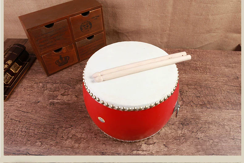 Qin Xiangtang trống 10 inch trống bằng gỗ trống đầu trâu nhảy trống quốc gia trống đỏ đàn cổ cầm giá rẻ