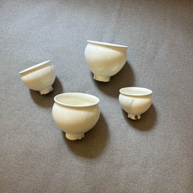 In-Stock Japanese Author Suzuki Ring's Handmade Ceramic Pigeon Egg Cup, Hand-Held Cup